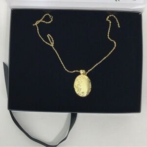 Eddera Gold Oval Pendant Necklace BELLE LOCKET | Gold